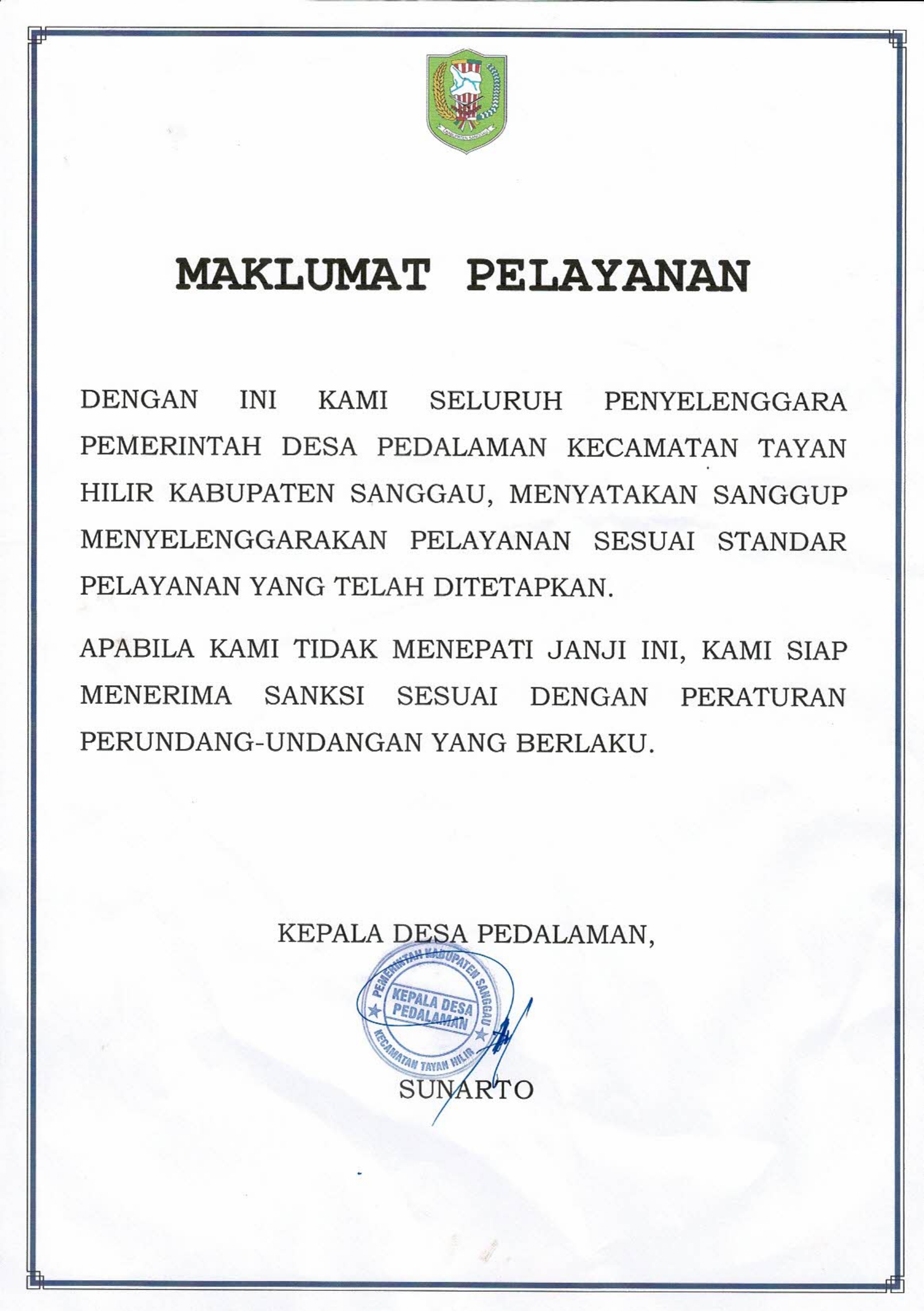 Maklumat Pelayanan