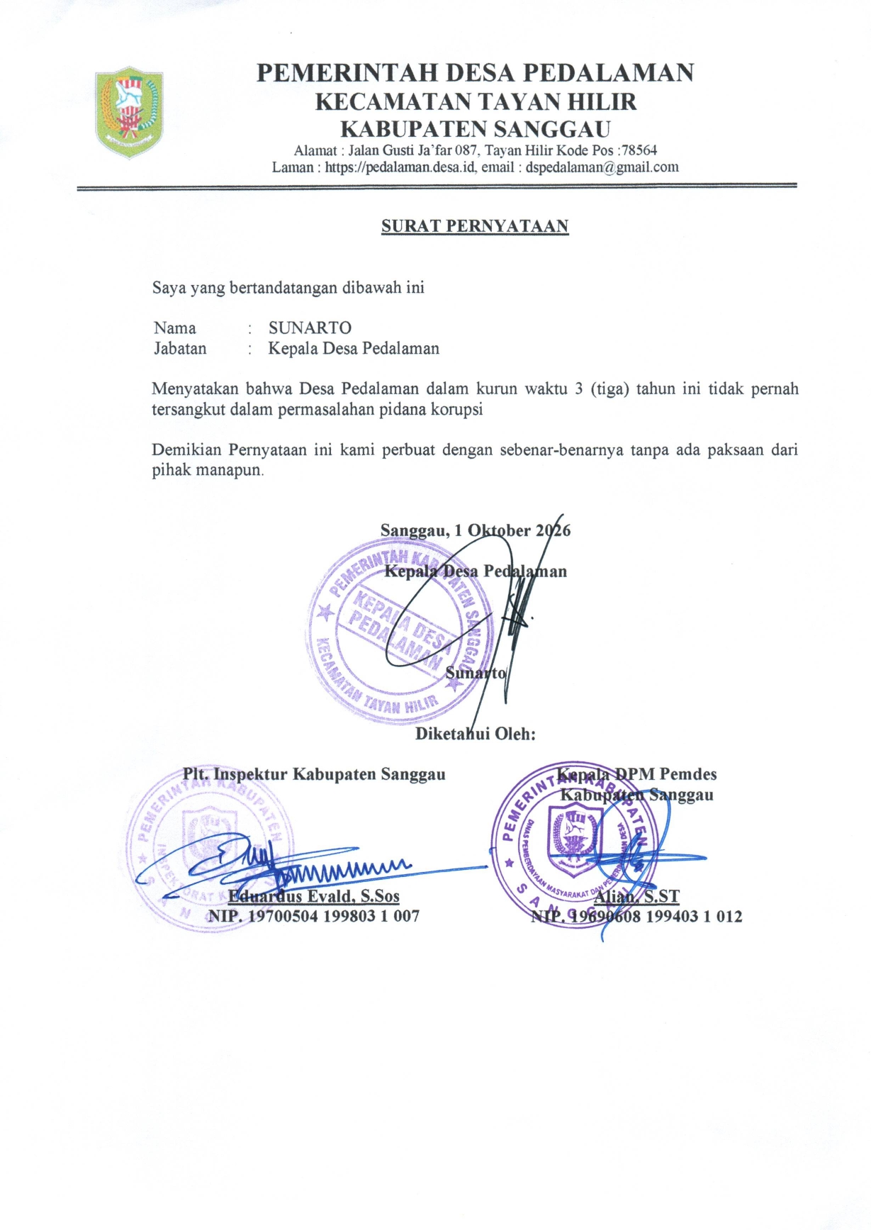 Surat Pernyataan Bersama